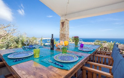 sicily area information discover san vito lo capo holiday villa palmeto terrace table dinner sea view